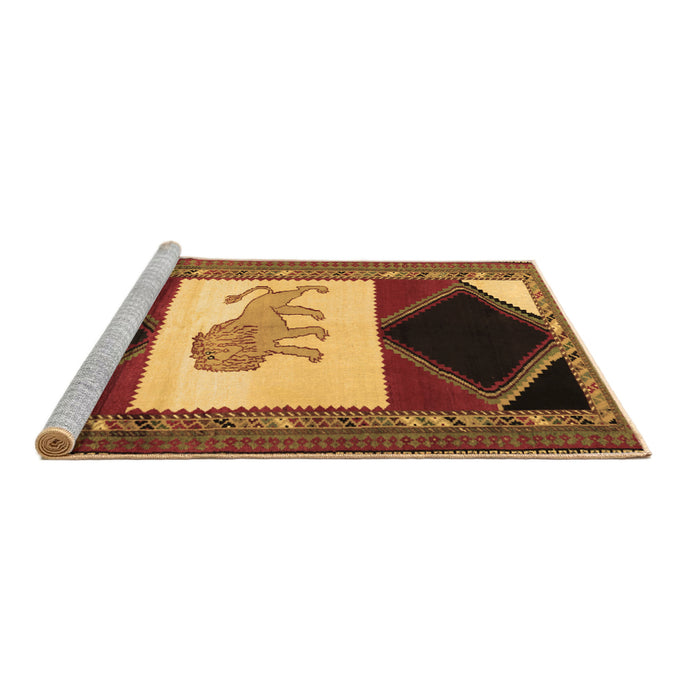 Sideview of Machine Washable Animal Brown Traditional Rug, wshtr2376brn