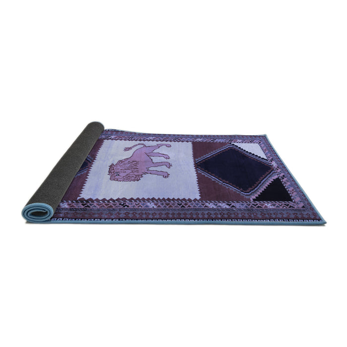 Sideview of Animal Blue Traditional Rug, tr2376blu