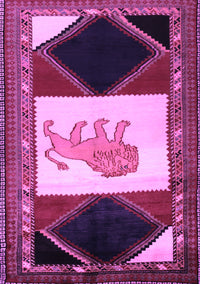 Animal Purple Traditional Rug, tr2376pur