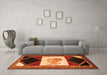 Machine Washable Animal Orange Traditional Area Rugs in a Living Room, wshtr2376org