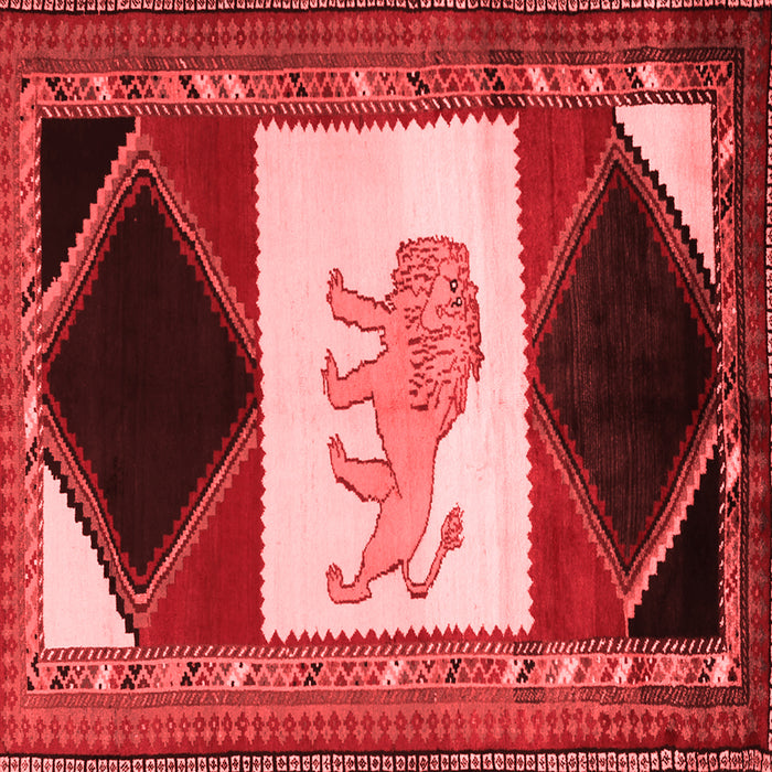 Animal Red Traditional Rug, tr2376red