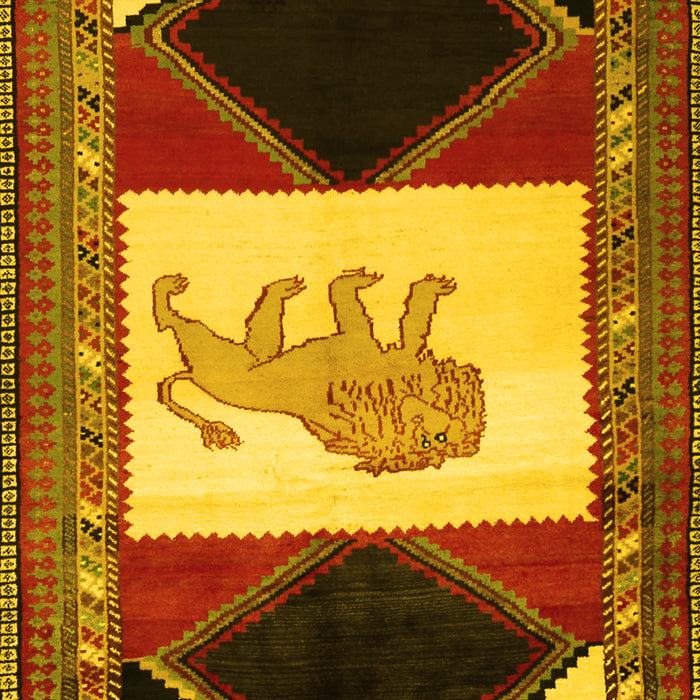 Animal Yellow Traditional Rug, tr2376yw