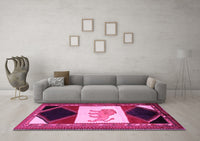 Machine Washable Animal Pink Traditional Rug, wshtr2376pnk