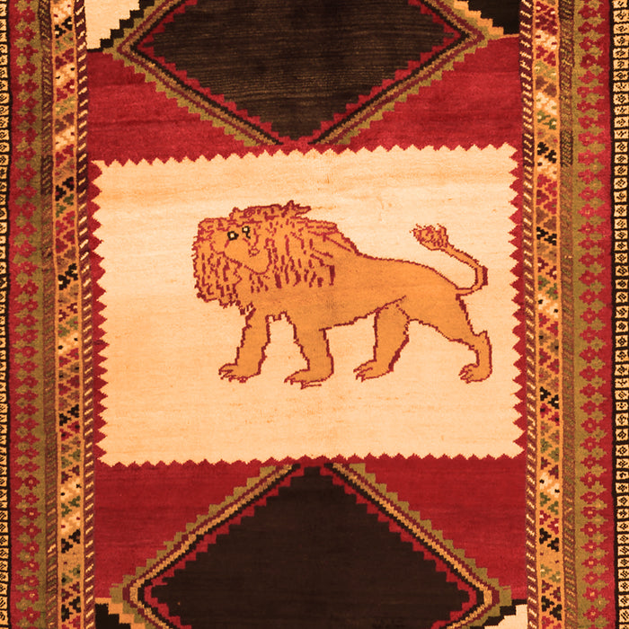 Animal Orange Traditional Rug, tr2376org