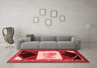 Machine Washable Animal Red Traditional Rug, wshtr2376red