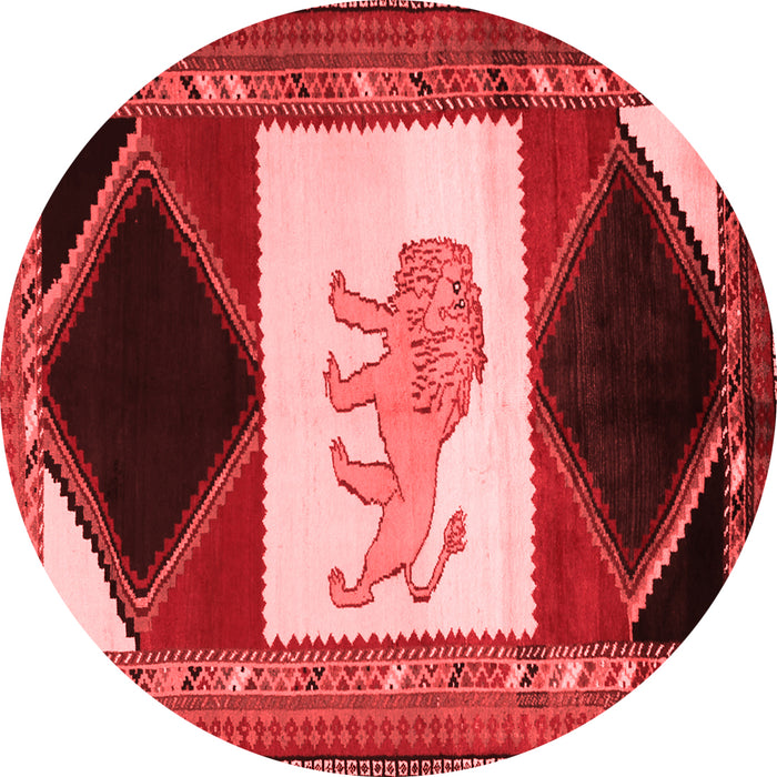 Machine Washable Animal Red Traditional Rug, wshtr2376red