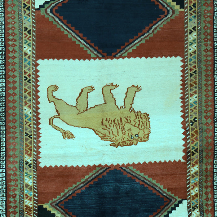Animal Light Blue Traditional Rug, tr2376lblu
