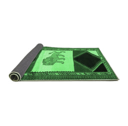 Sideview of Animal Emerald Green Traditional Rug, tr2376emgrn