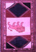 Machine Washable Animal Purple Traditional Area Rugs, wshtr2376pur