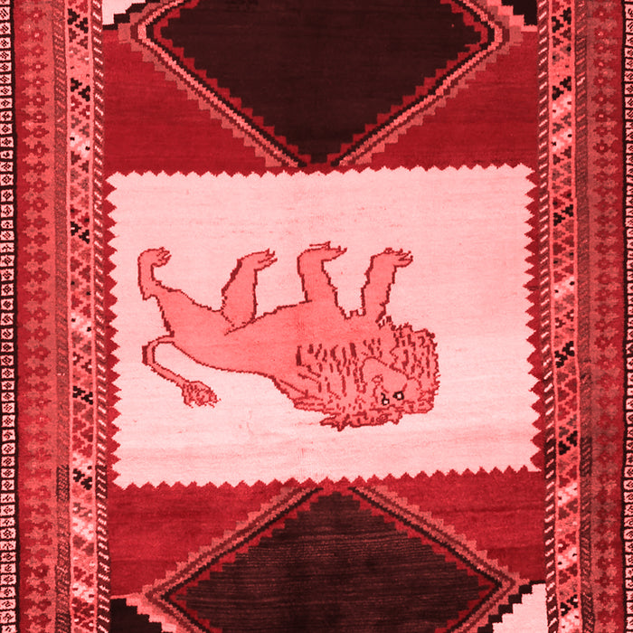 Machine Washable Animal Red Traditional Rug, wshtr2376red