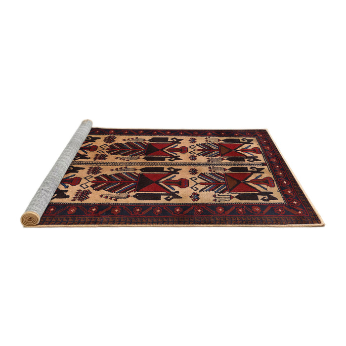 Sideview of Machine Washable Traditional Sienna Brown Rug, wshtr2377