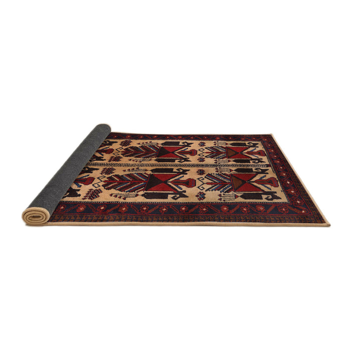 Sideview of Traditional Sienna Brown Persian Rug, tr2377