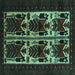 Square Machine Washable Persian Turquoise Traditional Area Rugs, wshtr2377turq