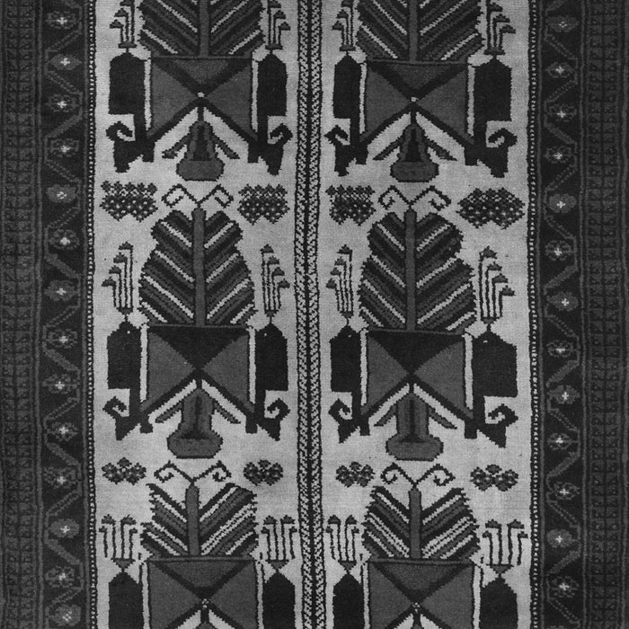 Serging Thickness of Machine Washable Persian Gray Traditional Rug, wshtr2377gry