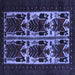 Square Persian Blue Traditional Rug, tr2377blu