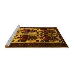 Sideview of Machine Washable Persian Yellow Traditional Rug, wshtr2377yw