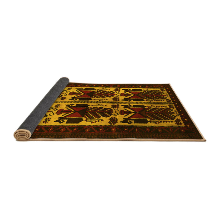 Sideview of Persian Yellow Traditional Rug, tr2377yw