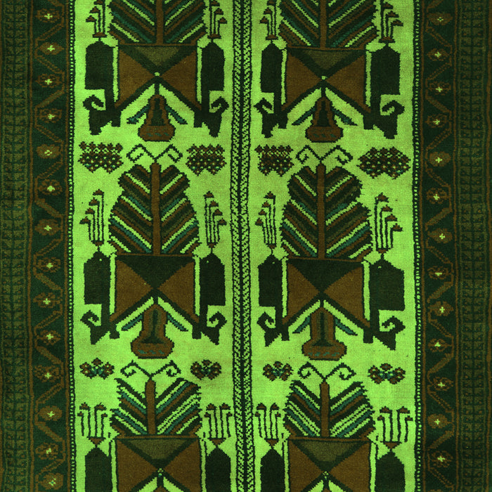 Serging Thickness of Machine Washable Persian Green Traditional Area Rugs, wshtr2377grn