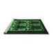 Sideview of Machine Washable Persian Emerald Green Traditional Area Rugs, wshtr2377emgrn