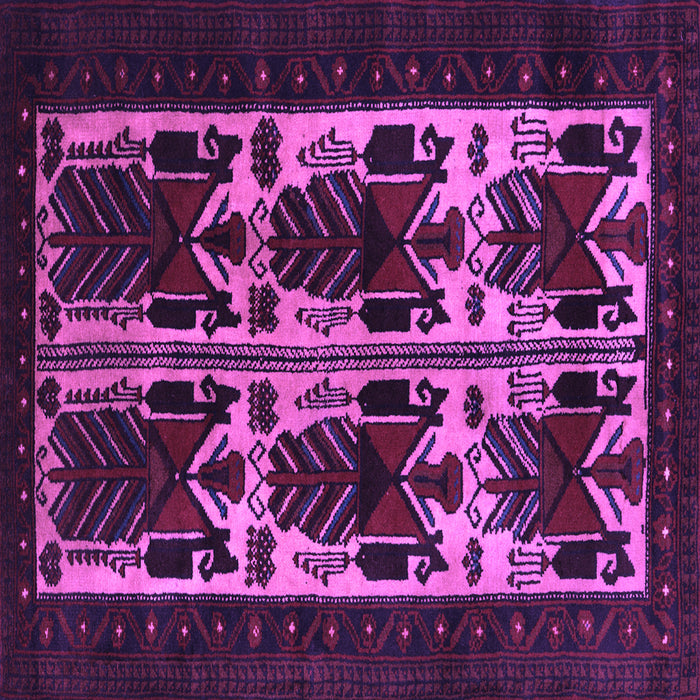 Square Machine Washable Persian Purple Traditional Area Rugs, wshtr2377pur