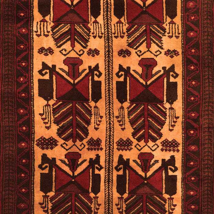 Serging Thickness of Machine Washable Persian Orange Traditional Area Rugs, wshtr2377org