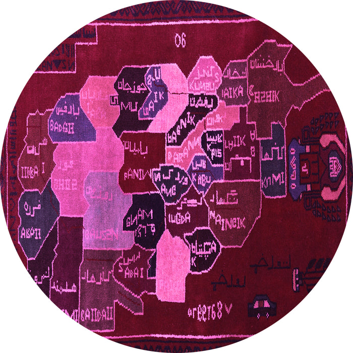 Round Persian Pink Traditional Rug, tr2378pnk