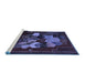 Sideview of Machine Washable Persian Blue Traditional Rug, wshtr2378blu