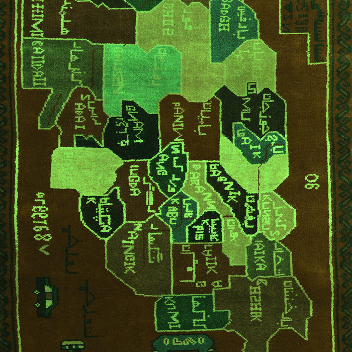 Serging Thickness of Machine Washable Persian Green Traditional Area Rugs, wshtr2378grn