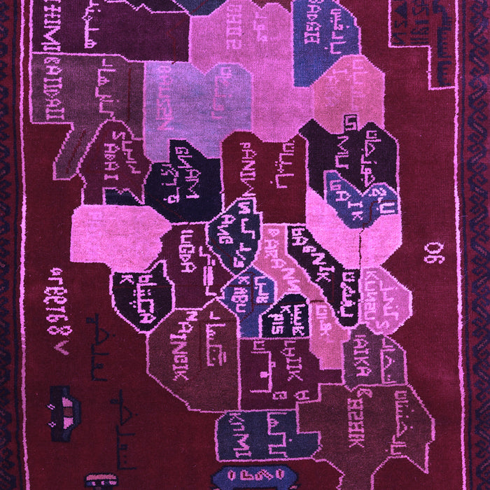 Machine Washable Persian Purple Traditional Area Rugs, wshtr2378pur