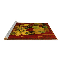 Sideview of Machine Washable Persian Yellow Traditional Rug, wshtr2378yw