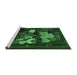 Sideview of Machine Washable Persian Emerald Green Traditional Area Rugs, wshtr2378emgrn