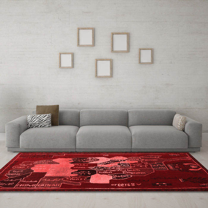 Traditional Red Washable Rugs