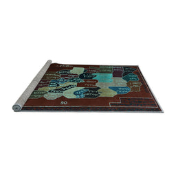 Sideview of Machine Washable Persian Light Blue Traditional Rug, wshtr2378lblu