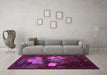 Machine Washable Persian Purple Traditional Area Rugs in a Living Room, wshtr2378pur