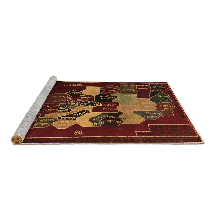 Sideview of Machine Washable Persian Brown Traditional Rug, wshtr2378brn