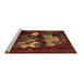 Sideview of Machine Washable Persian Brown Traditional Rug, wshtr2378brn