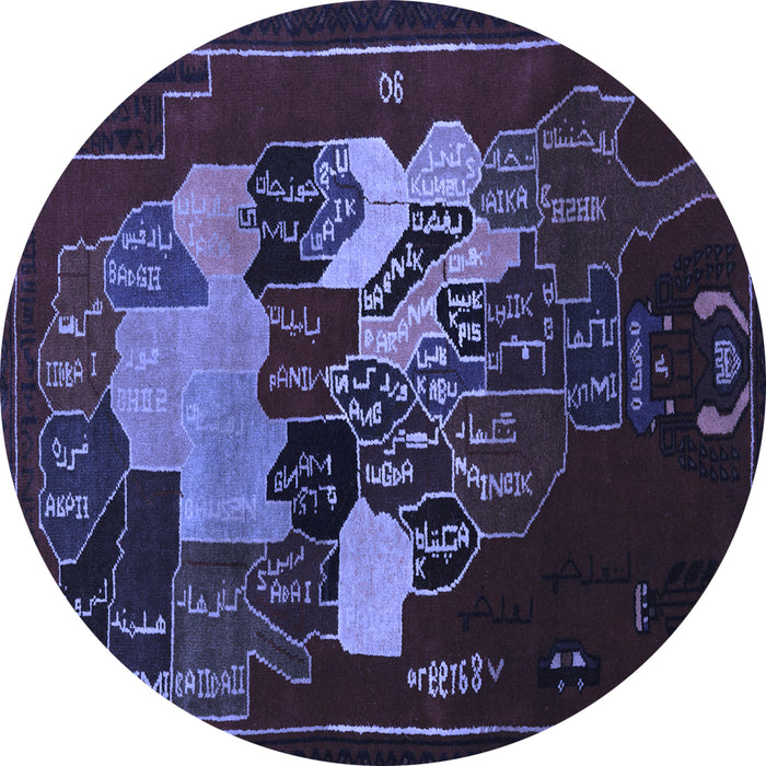 Round Persian Blue Traditional Rug, tr2378blu