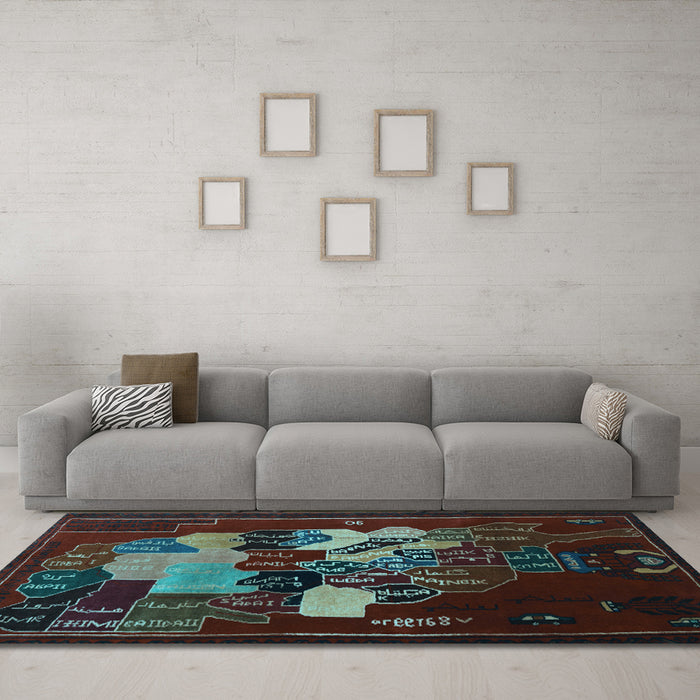 Machine Washable Persian Light Blue Traditional Rug in a Living Room, wshtr2378lblu