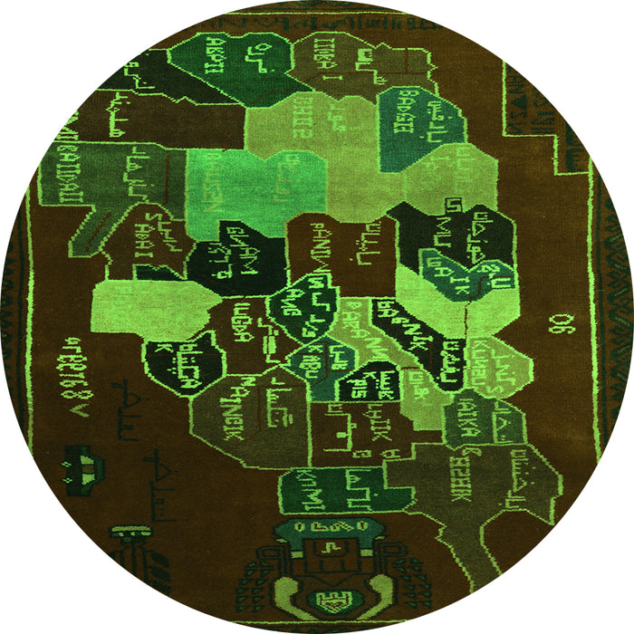 Square Persian Green Traditional Rug, tr2378grn