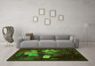 Machine Washable Persian Green Traditional Area Rugs in a Living Room,, wshtr2378grn