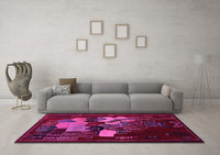 Machine Washable Persian Pink Traditional Rug, wshtr2378pnk