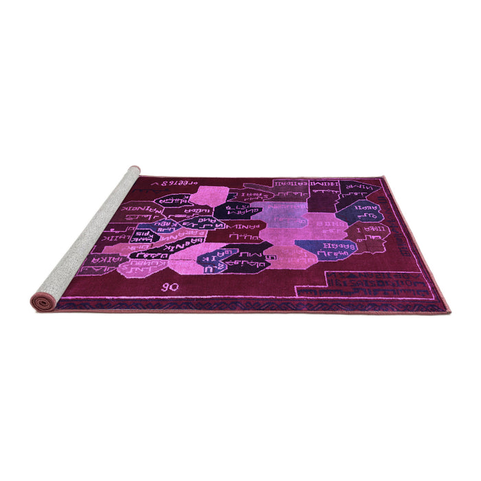 Sideview of Machine Washable Persian Purple Traditional Area Rugs, wshtr2378pur