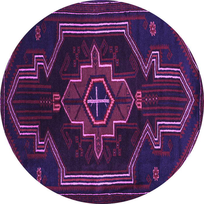 Round Persian Purple Traditional Rug, tr2379pur