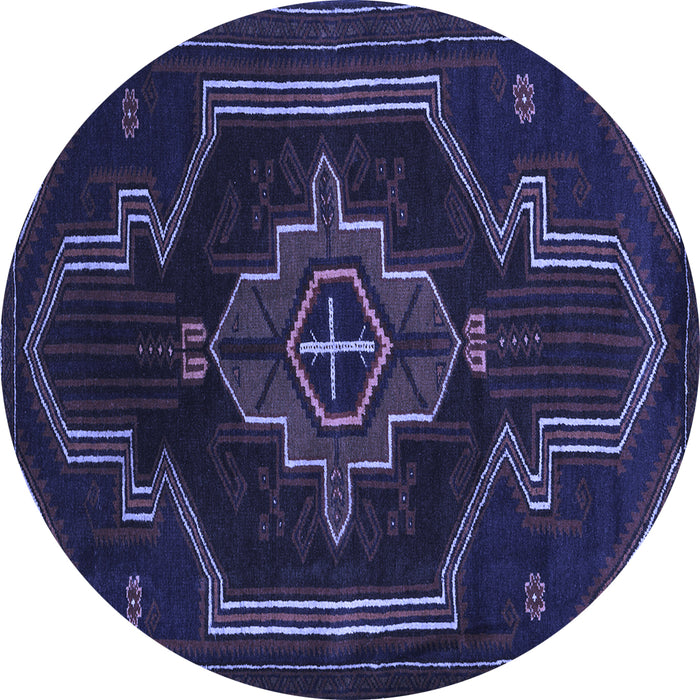 Round Persian Blue Traditional Rug, tr2379blu