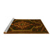 Sideview of Machine Washable Persian Yellow Traditional Rug, wshtr2379yw