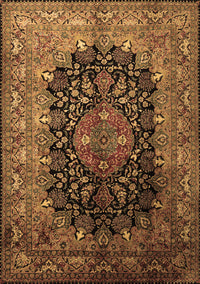 Medallion Brown Traditional Rug, tr237brn