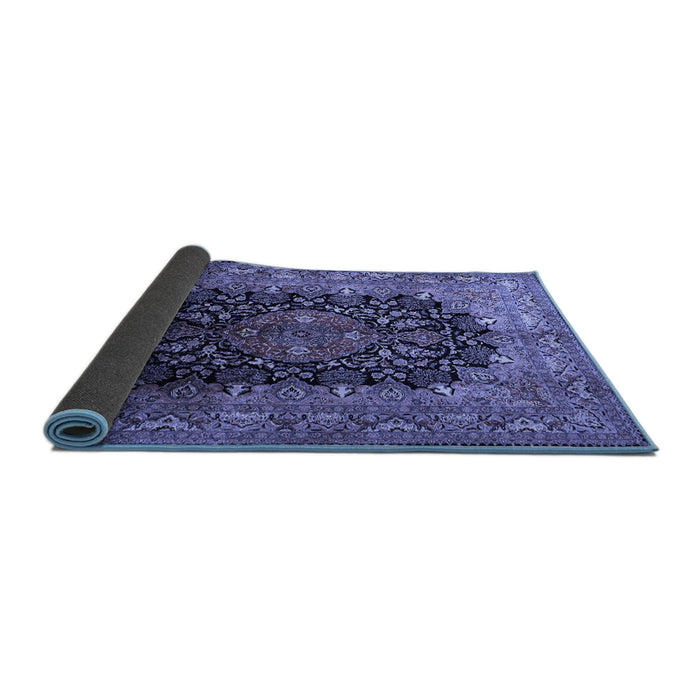 Sideview of Medallion Blue Traditional Rug, tr237blu