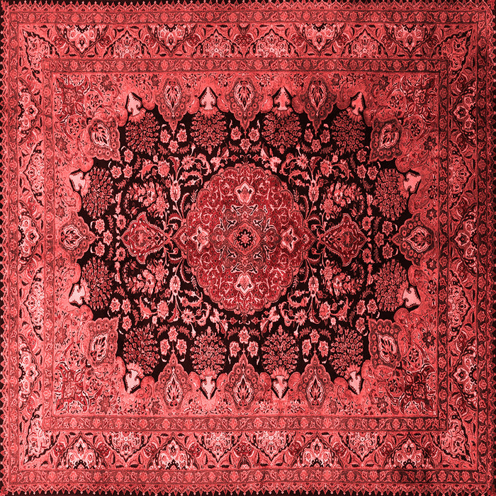 Machine Washable Medallion Red Traditional Rug, wshtr237red
