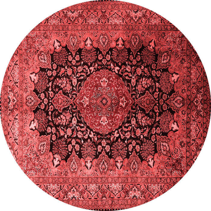 Machine Washable Medallion Red Traditional Rug, wshtr237red