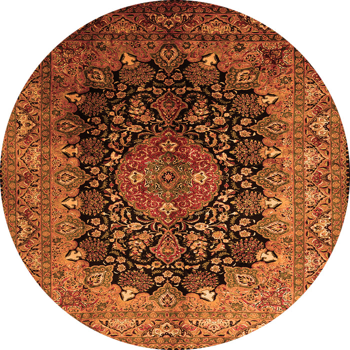 Square Medallion Orange Traditional Rug, tr237org